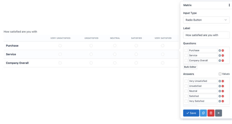 Form Builder 17 Campo Matrice