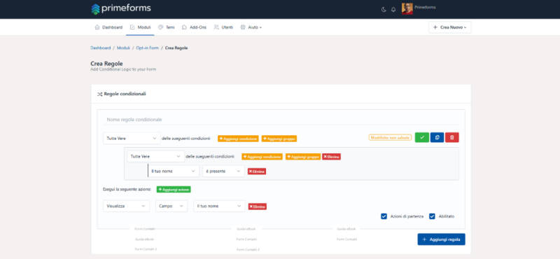 Automazioni Condizionali In Primeforms 6 Automazioni Condizionali